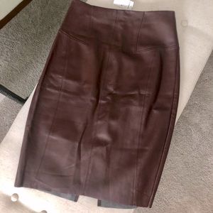 NWT Express Faux Leather MIDI/pencil Skirt brown